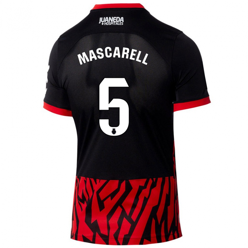 Niño Camiseta Omar Mascarell #5 Negro Rojo 1ª Equipación 2024/25 La Camisa