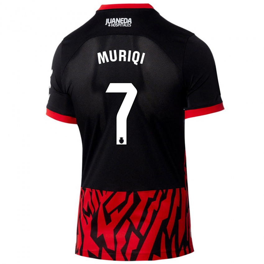 Niño Camiseta Vedat Muriqi #7 Negro Rojo 1ª Equipación 2024/25 La Camisa