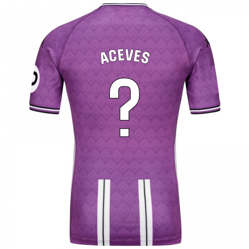 Niño Camiseta Álvaro Aceves #0 Púrpura Blanco 1ª Equipación 2024/25 La Camisa