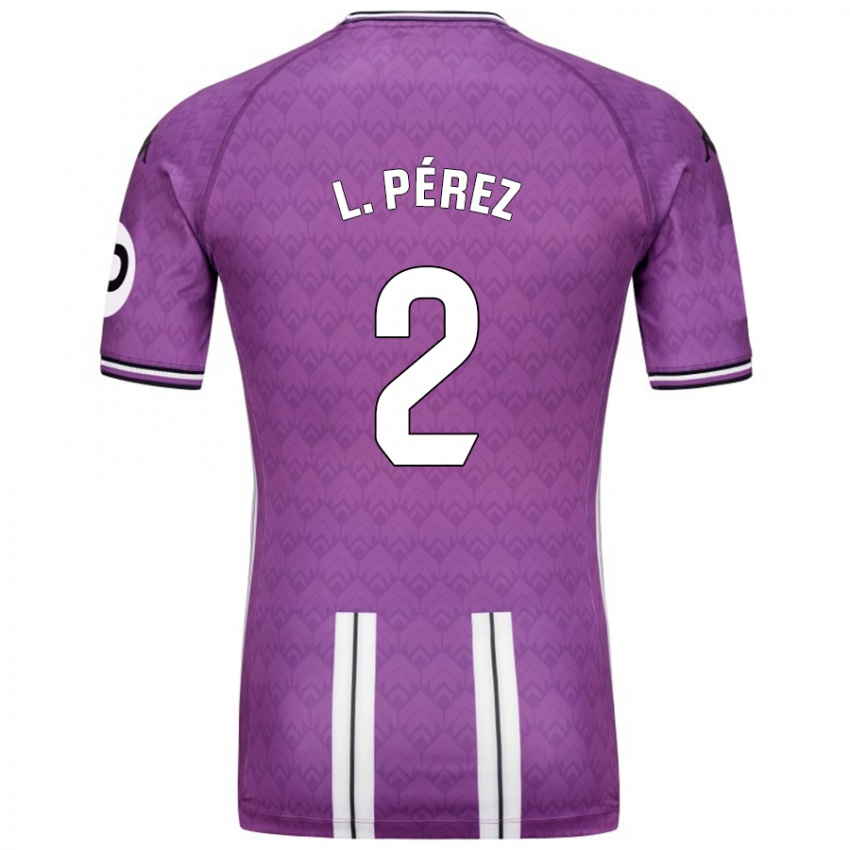 Niño Camiseta Luis Pérez #2 Púrpura Blanco 1ª Equipación 2024/25 La Camisa