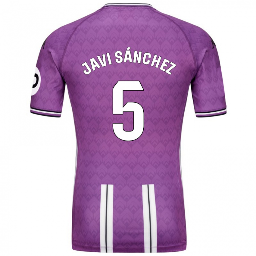 Niño Camiseta Javi Sánchez #5 Púrpura Blanco 1ª Equipación 2024/25 La Camisa