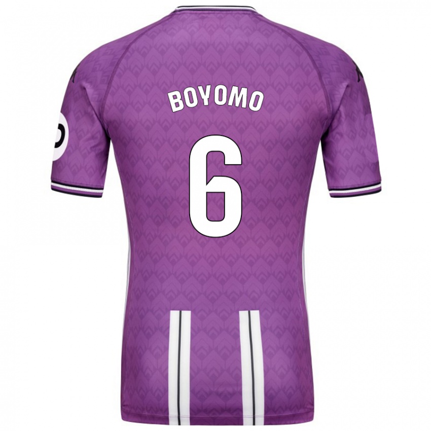 Niño Camiseta Enzo Boyomo #6 Púrpura Blanco 1ª Equipación 2024/25 La Camisa