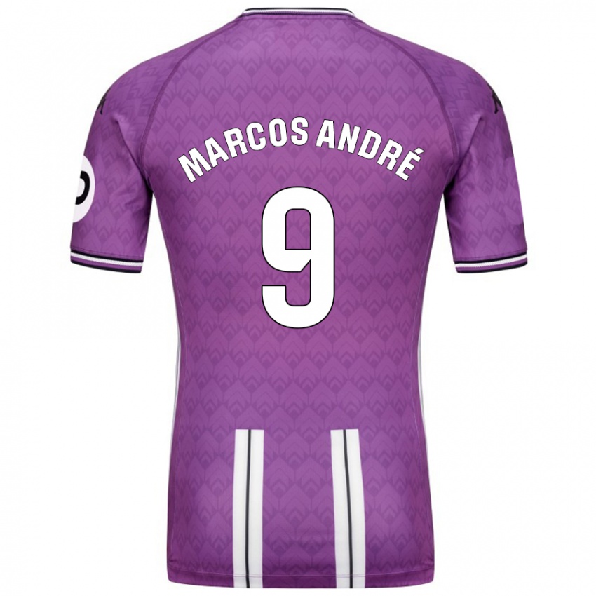 Niño Camiseta Marcos André #9 Púrpura Blanco 1ª Equipación 2024/25 La Camisa