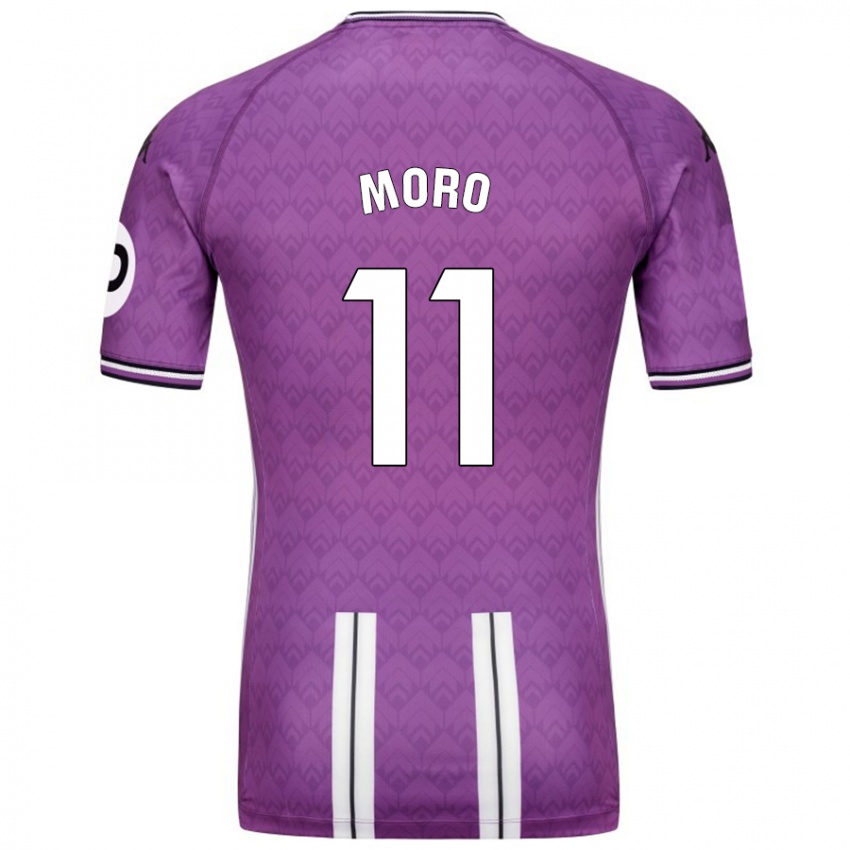 Niño Camiseta Raúl Moro #11 Púrpura Blanco 1ª Equipación 2024/25 La Camisa