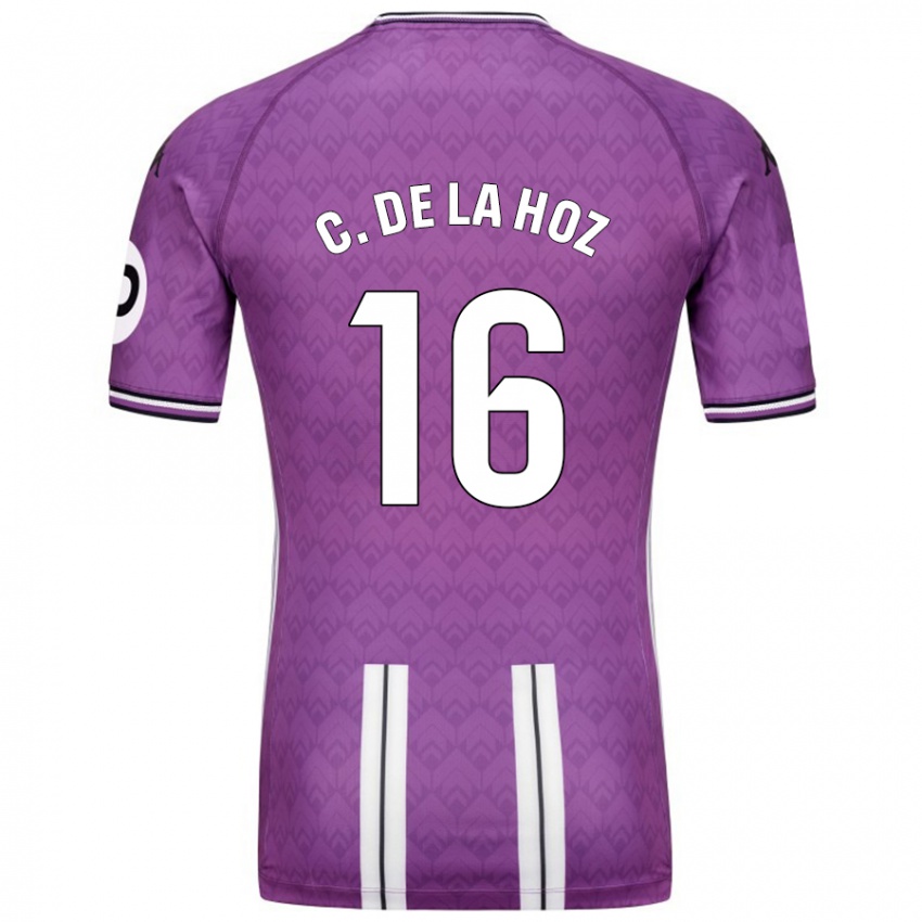 Niño Camiseta César De La Hoz #16 Púrpura Blanco 1ª Equipación 2024/25 La Camisa