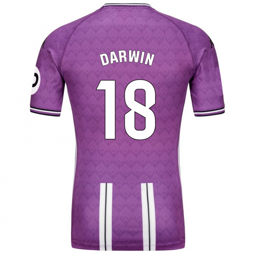 Niño Camiseta Darwin Machís #18 Púrpura Blanco 1ª Equipación 2024/25 La Camisa