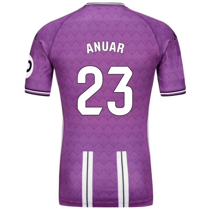 Niño Camiseta Anuar #23 Púrpura Blanco 1ª Equipación 2024/25 La Camisa