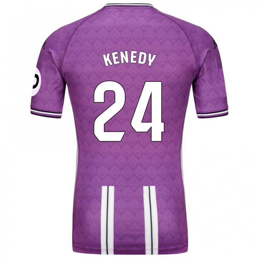 Niño Camiseta Kenedy #24 Púrpura Blanco 1ª Equipación 2024/25 La Camisa