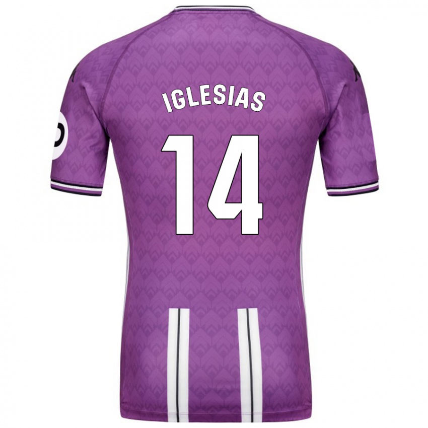 Niño Camiseta Koke Iglesias #14 Púrpura Blanco 1ª Equipación 2024/25 La Camisa