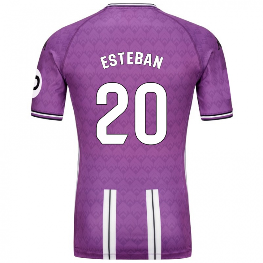 Niño Camiseta Sergio Esteban #20 Púrpura Blanco 1ª Equipación 2024/25 La Camisa