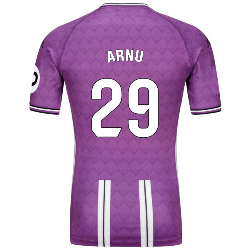 Niño Camiseta Adrián Arnu #29 Púrpura Blanco 1ª Equipación 2024/25 La Camisa