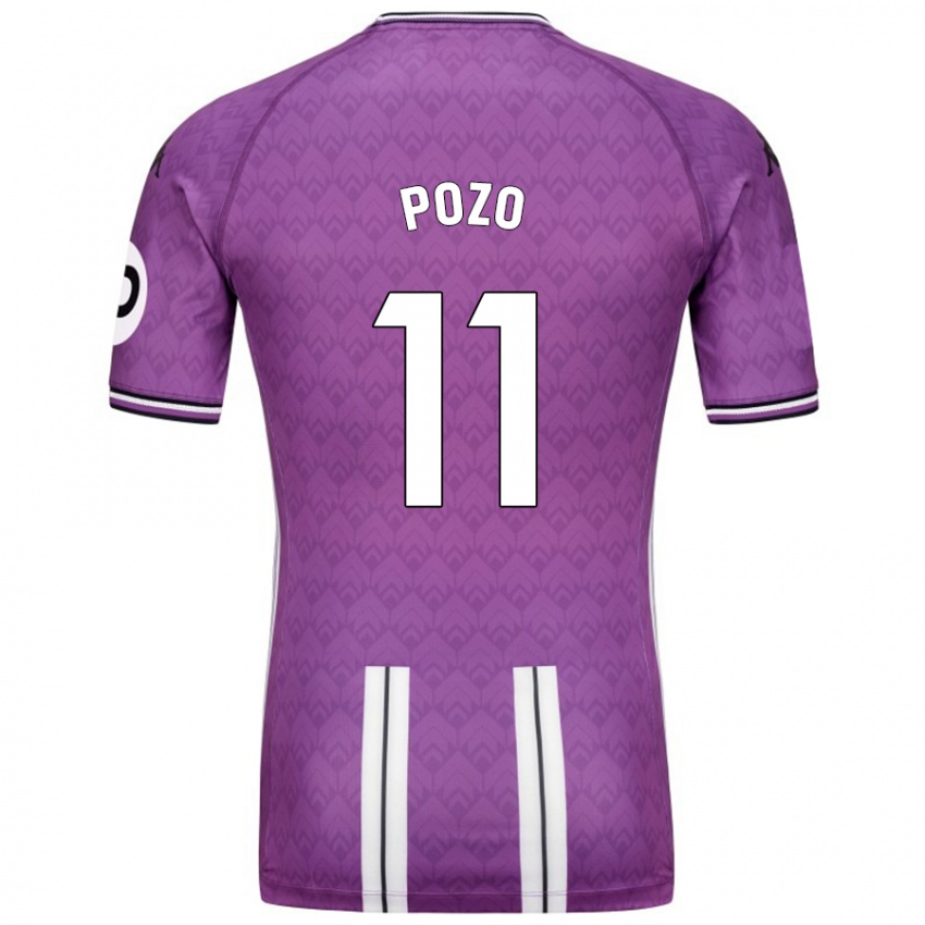 Niño Camiseta Manuel Pozo #11 Púrpura Blanco 1ª Equipación 2024/25 La Camisa