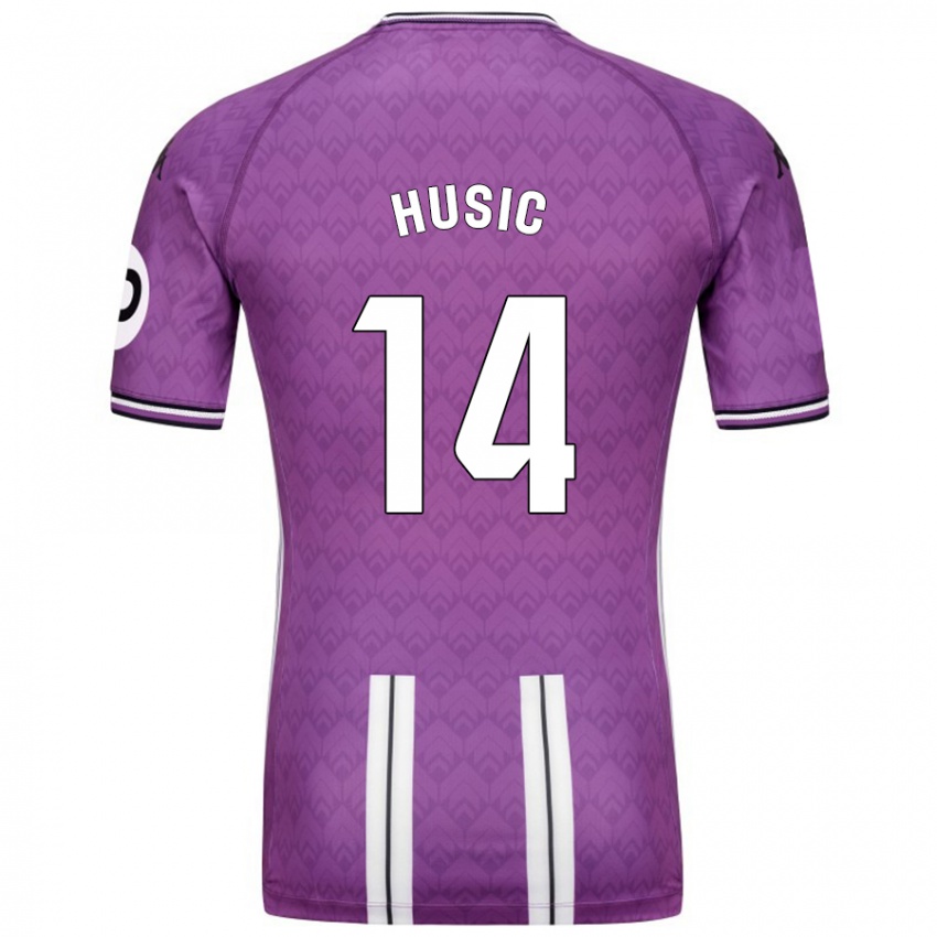 Niño Camiseta Salih Husic #14 Púrpura Blanco 1ª Equipación 2024/25 La Camisa