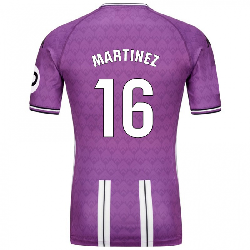 Niño Camiseta Jesús Martínez #16 Púrpura Blanco 1ª Equipación 2024/25 La Camisa