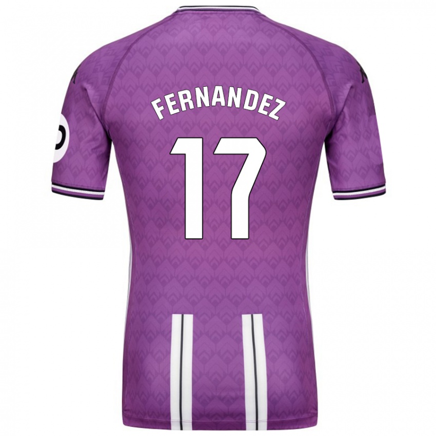 Niño Camiseta Dani Fernández #17 Púrpura Blanco 1ª Equipación 2024/25 La Camisa