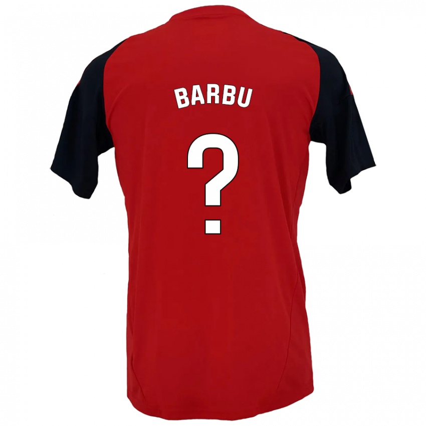 Niño Camiseta Álex Barbu #0 Rojo Negro 1ª Equipación 2024/25 La Camisa