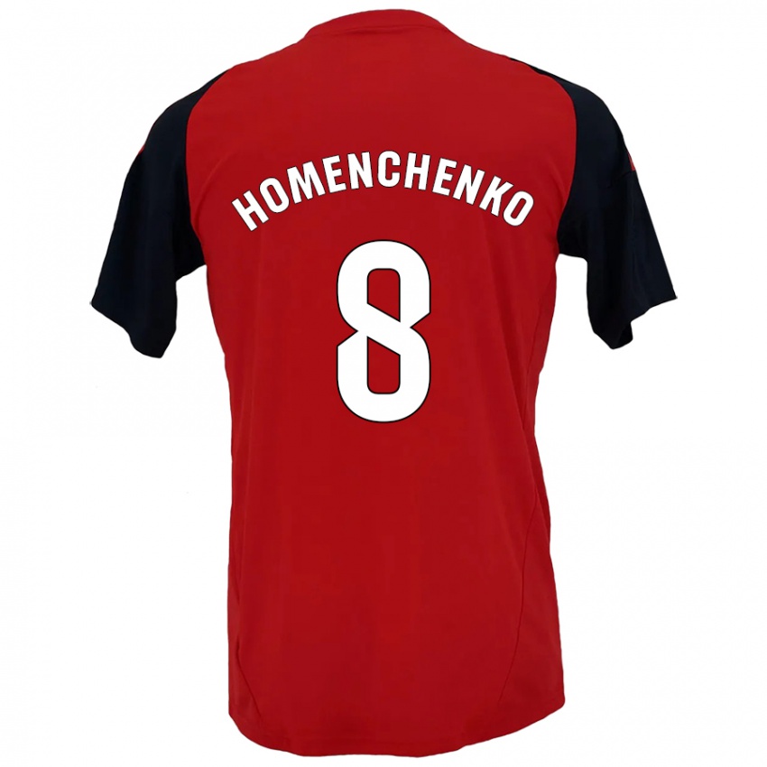 Niño Camiseta Santiago Homenchenko #8 Rojo Negro 1ª Equipación 2024/25 La Camisa