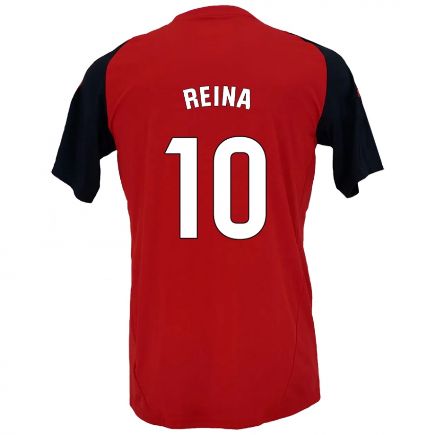 Niño Camiseta Alberto Reina #10 Rojo Negro 1ª Equipación 2024/25 La Camisa