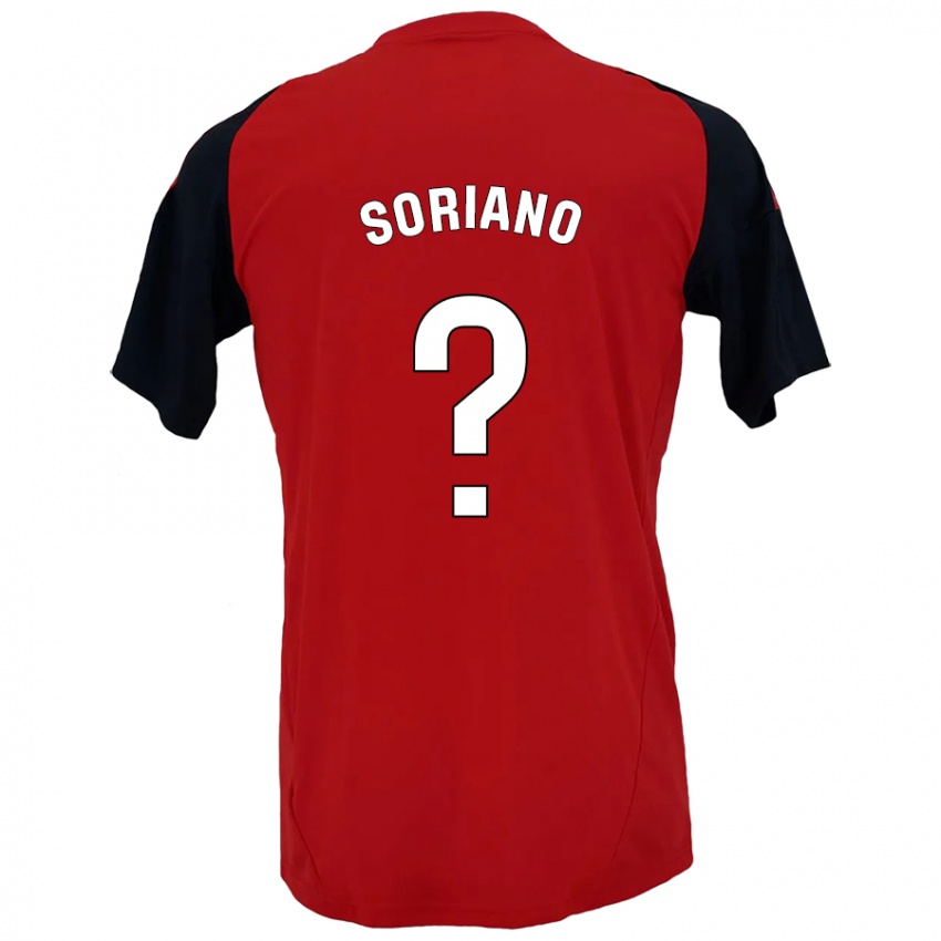 Niño Camiseta Adrián Soriano #0 Rojo Negro 1ª Equipación 2024/25 La Camisa