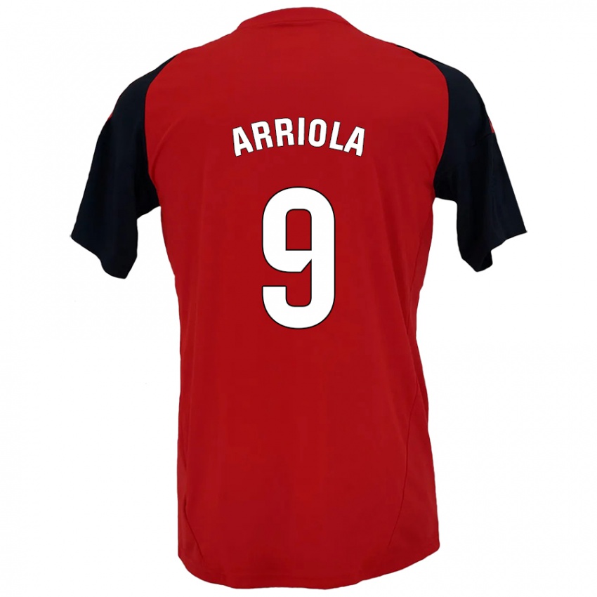 Niño Camiseta Marcos Arriola #9 Rojo Negro 1ª Equipación 2024/25 La Camisa