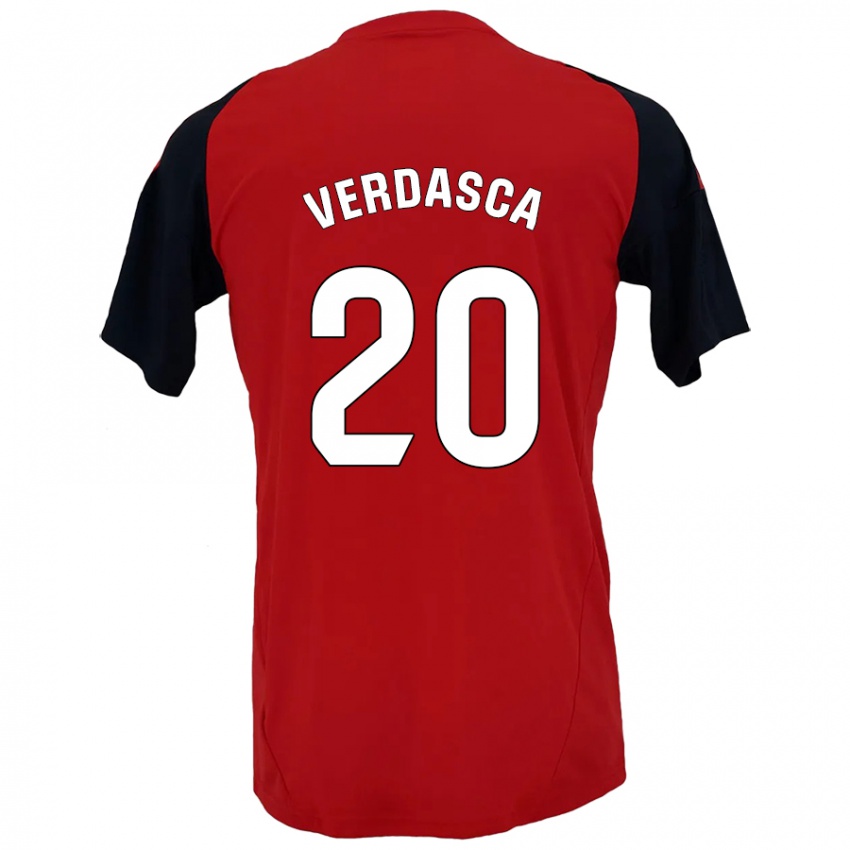 Niño Camiseta Diogo Verdasca #20 Rojo Negro 1ª Equipación 2024/25 La Camisa