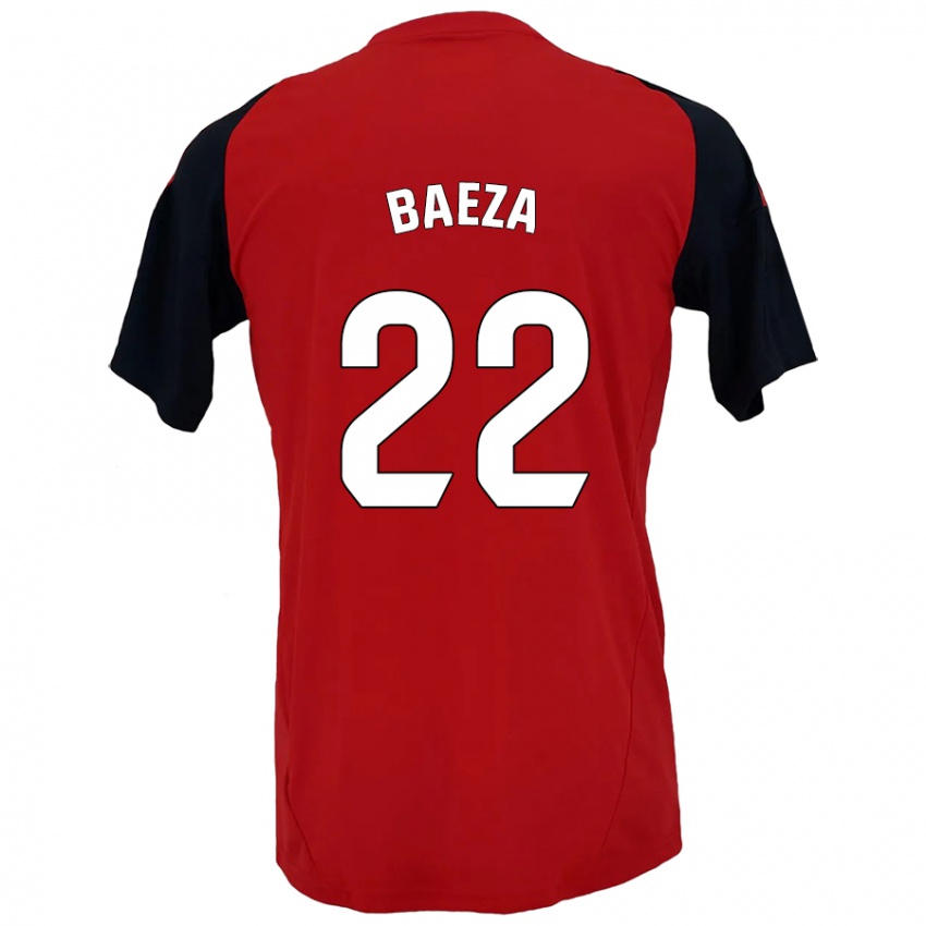 Niño Camiseta Miguel Baeza #22 Rojo Negro 1ª Equipación 2024/25 La Camisa