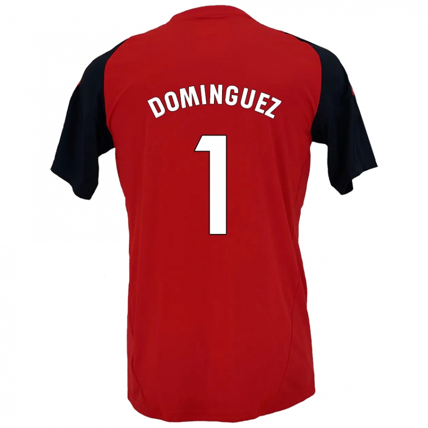 Niño Camiseta Iago Domínguez #1 Rojo Negro 1ª Equipación 2024/25 La Camisa