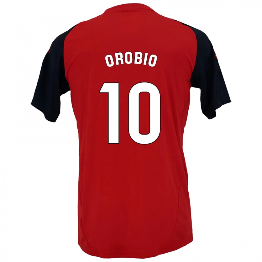 Niño Camiseta Ekhiotz Orobio #10 Rojo Negro 1ª Equipación 2024/25 La Camisa