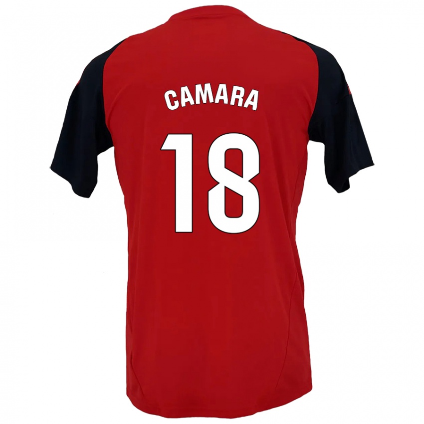 Niño Camiseta Aaron Cámara #18 Rojo Negro 1ª Equipación 2024/25 La Camisa