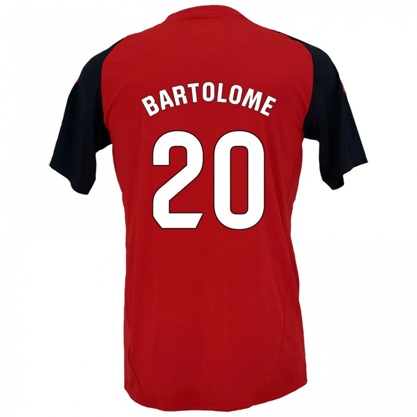 Niño Camiseta Diego Bartolomé #20 Rojo Negro 1ª Equipación 2024/25 La Camisa