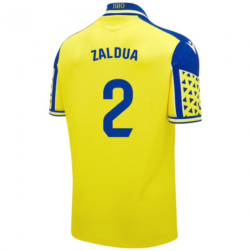 Niño Camiseta Joseba Zaldua #2 Amarillo Azul 1ª Equipación 2024/25 La Camisa