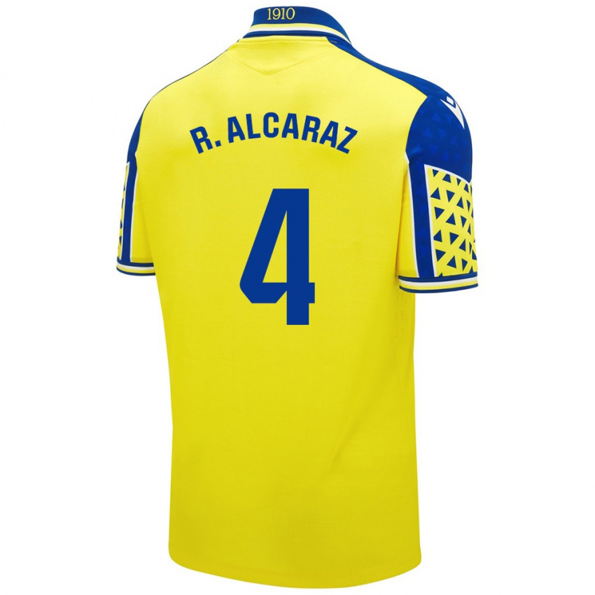 Niño Camiseta Rubén Alcaraz #4 Amarillo Azul 1ª Equipación 2024/25 La Camisa