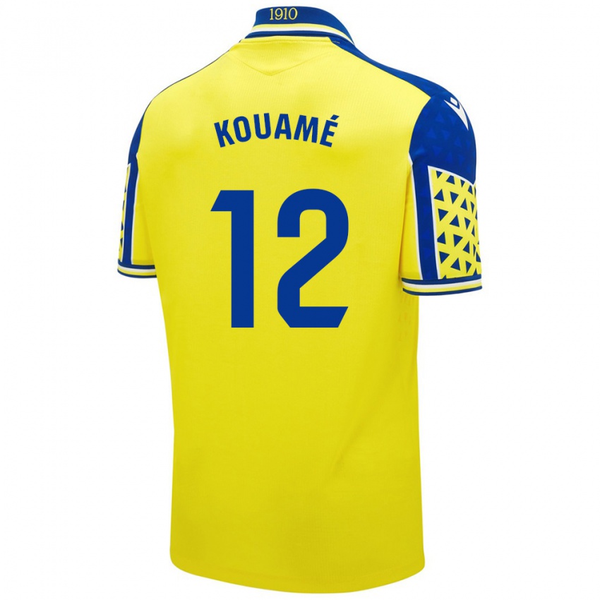 Niño Camiseta Rominigue Kouamé #12 Amarillo Azul 1ª Equipación 2024/25 La Camisa