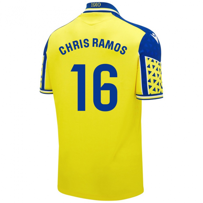 Niño Camiseta Chris Ramos #16 Amarillo Azul 1ª Equipación 2024/25 La Camisa