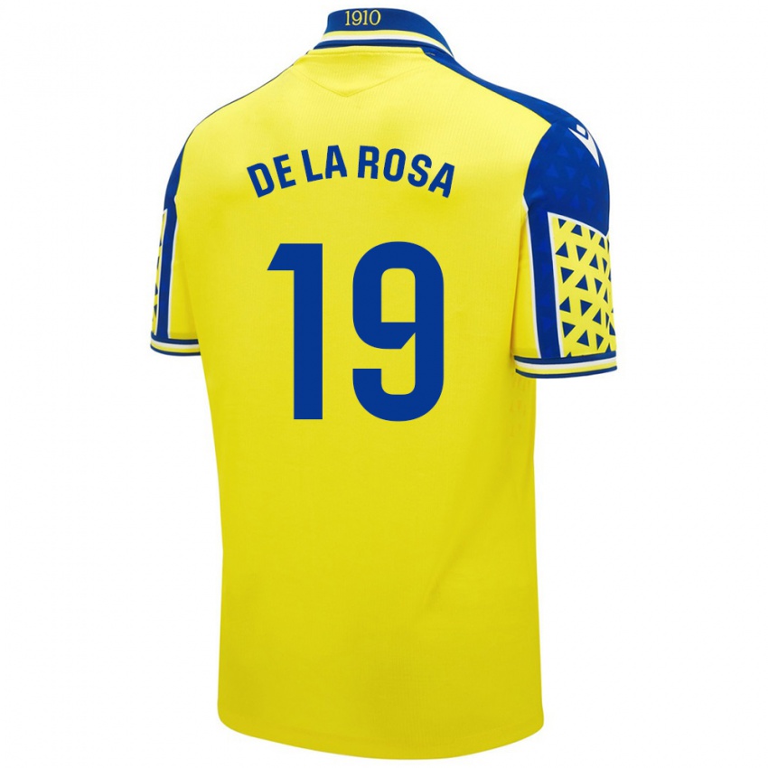 Niño Camiseta José Antonio De La Rosa #19 Amarillo Azul 1ª Equipación 2024/25 La Camisa