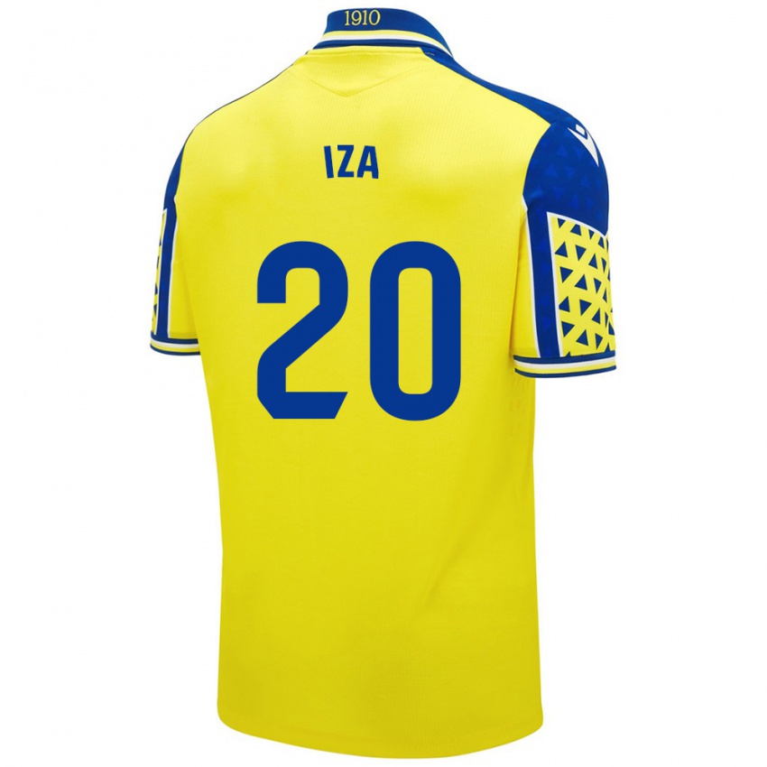 Niño Camiseta Iza Carcelén #20 Amarillo Azul 1ª Equipación 2024/25 La Camisa