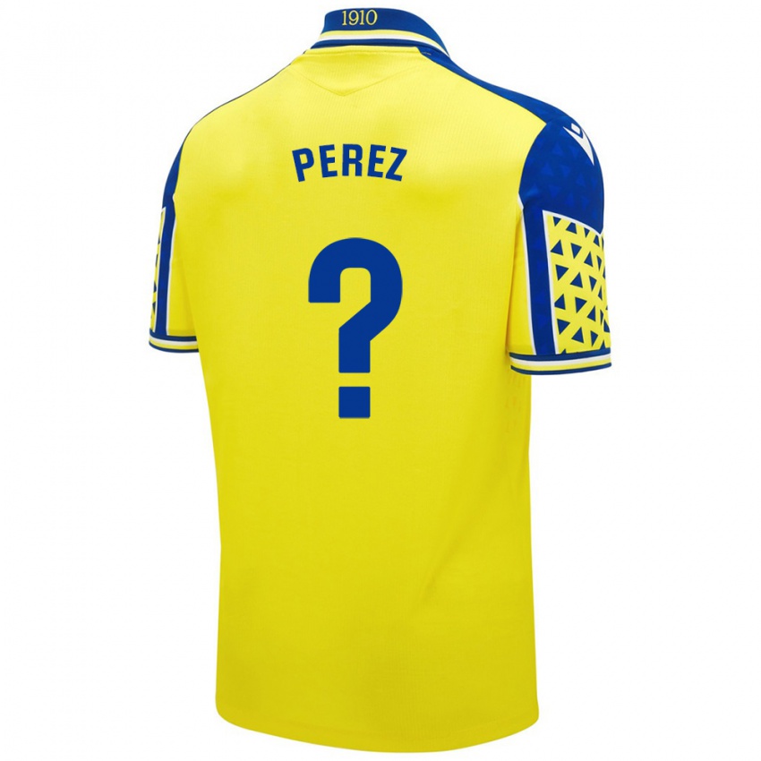 Niño Camiseta Ángel Pérez #0 Amarillo Azul 1ª Equipación 2024/25 La Camisa