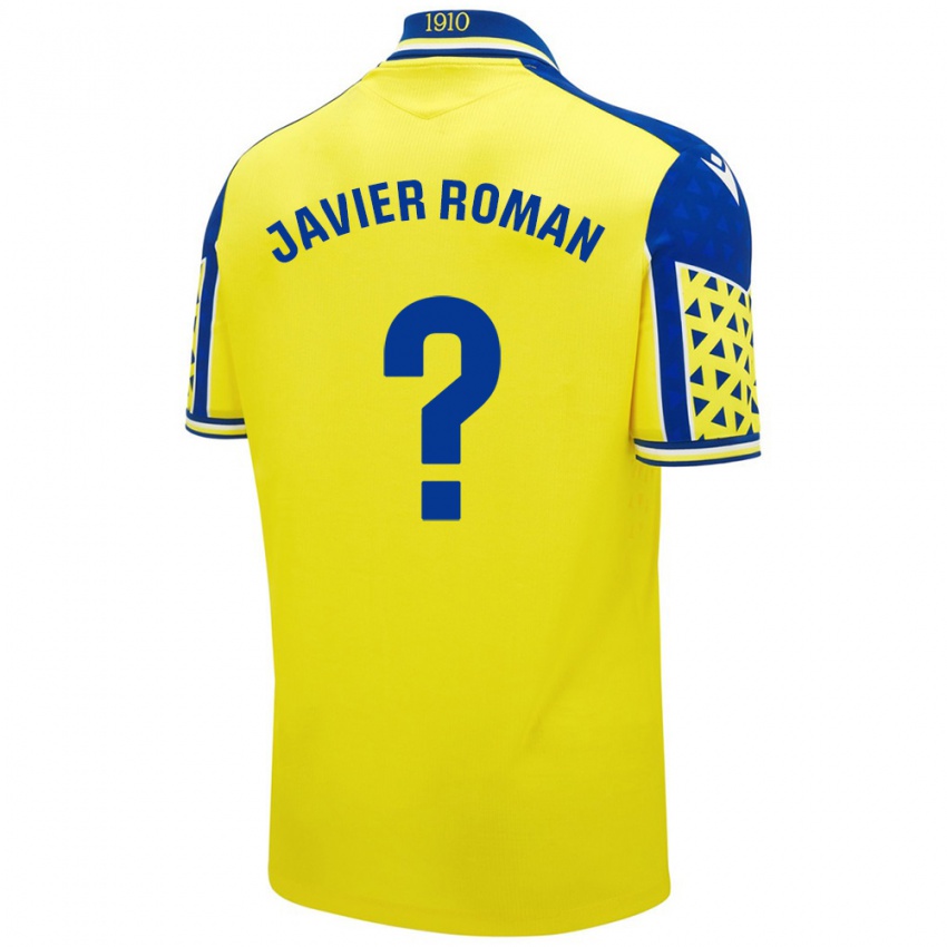 Niño Camiseta José Javier Román #0 Amarillo Azul 1ª Equipación 2024/25 La Camisa