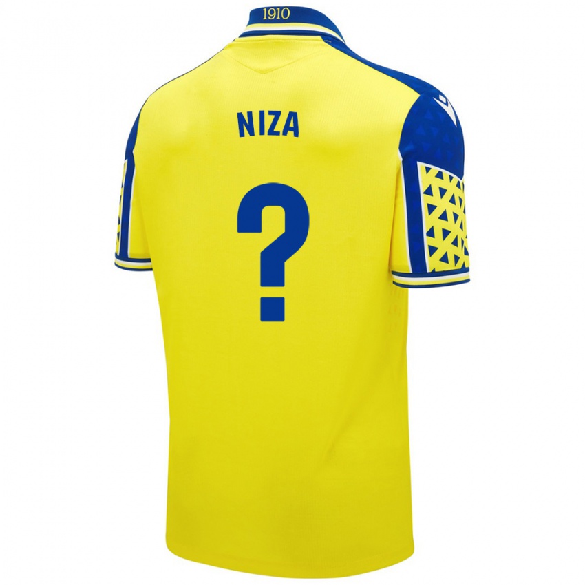 Niño Camiseta Sergio Niza #0 Amarillo Azul 1ª Equipación 2024/25 La Camisa