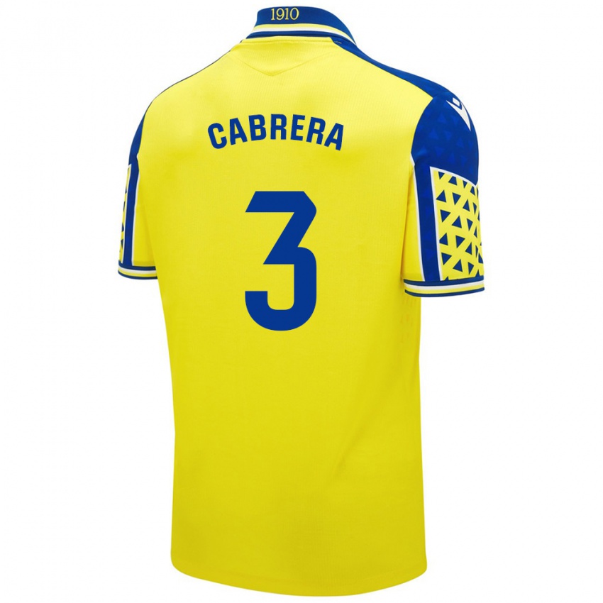 Niño Camiseta Julio Cabrera #3 Amarillo Azul 1ª Equipación 2024/25 La Camisa