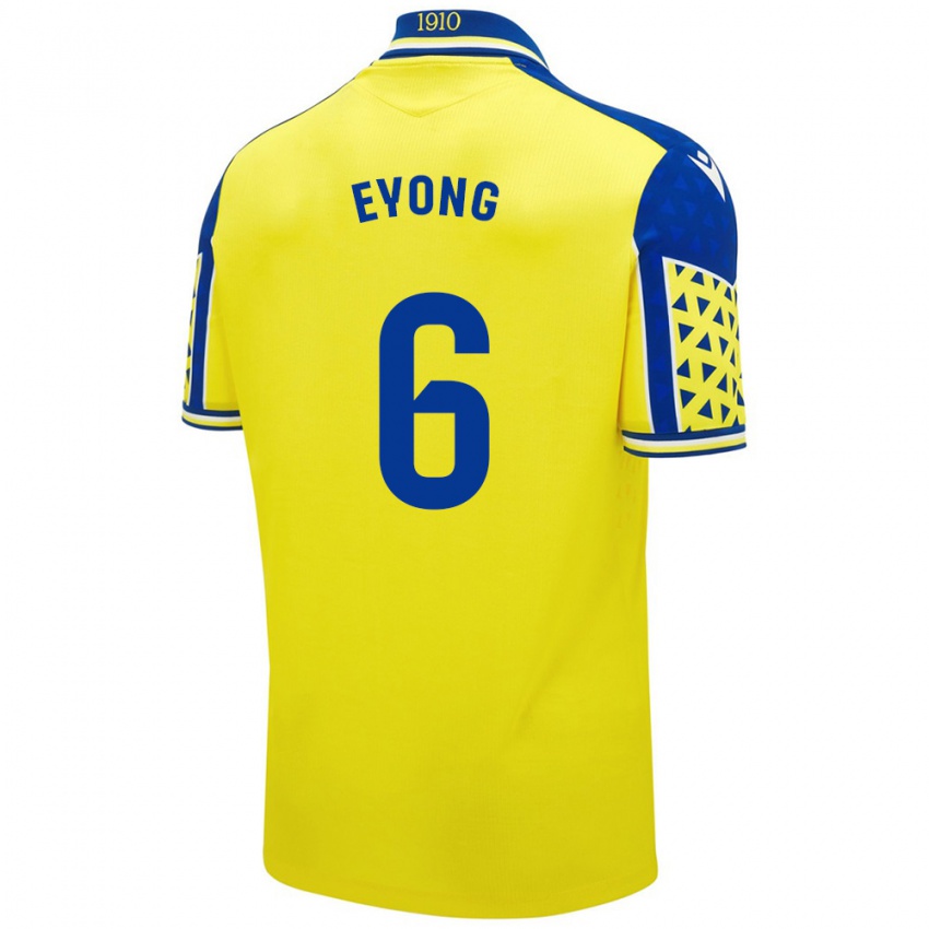 Niño Camiseta Etta Eyong #6 Amarillo Azul 1ª Equipación 2024/25 La Camisa