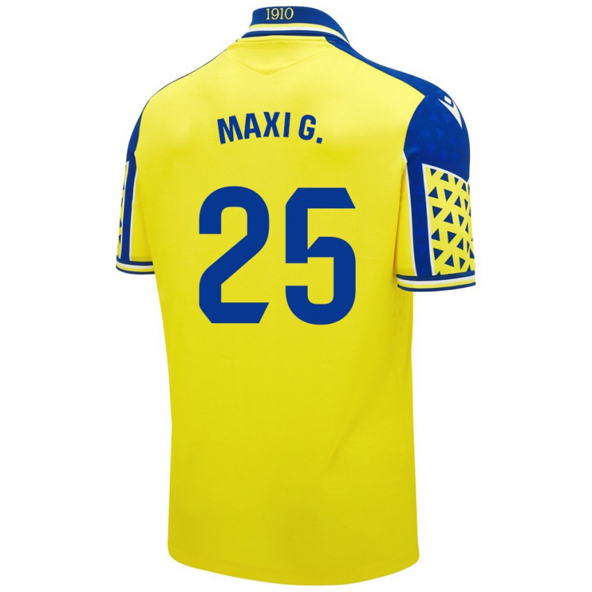 Niño Camiseta Maxi Gomez #25 Amarillo Azul 1ª Equipación 2024/25 La Camisa