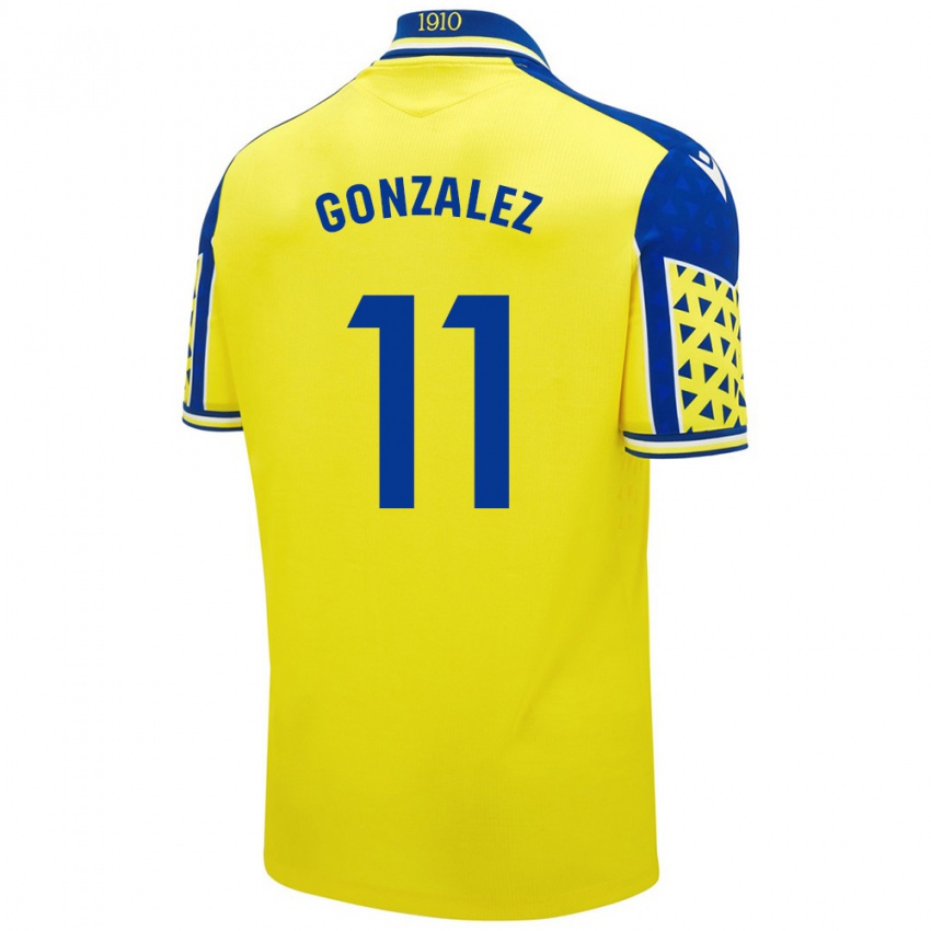 Niño Camiseta Chus González #11 Amarillo Azul 1ª Equipación 2024/25 La Camisa