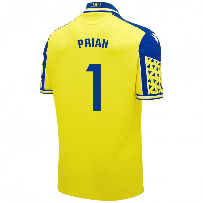 Niño Camiseta Ana María Prián Pereira #1 Amarillo Azul 1ª Equipación 2024/25 La Camisa