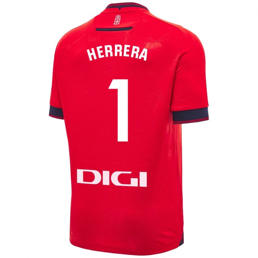 Niño Camiseta Sergio Herrera #1 Rojo Blanco 1ª Equipación 2024/25 La Camisa