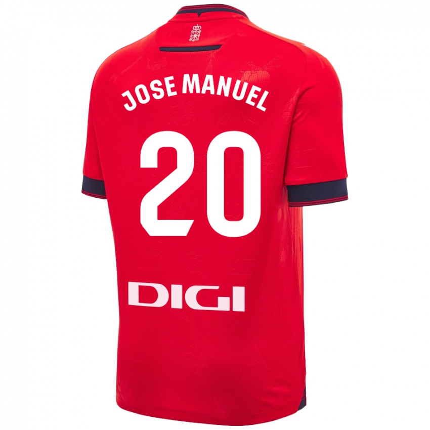 Niño Camiseta José Manuel Arnáiz #20 Rojo Blanco 1ª Equipación 2024/25 La Camisa