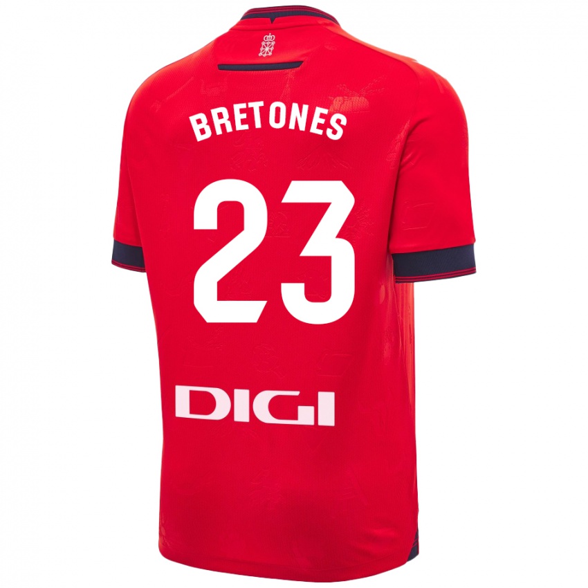 Niño Camiseta Abel Bretones #23 Rojo Blanco 1ª Equipación 2024/25 La Camisa