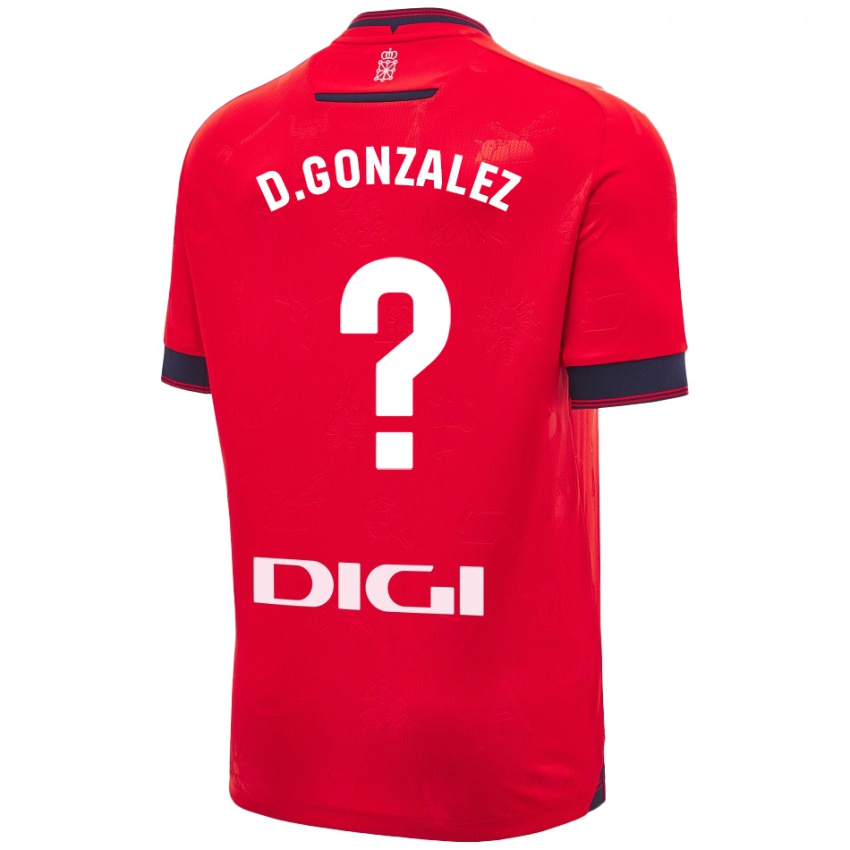 Niño Camiseta Dani González #0 Rojo Blanco 1ª Equipación 2024/25 La Camisa