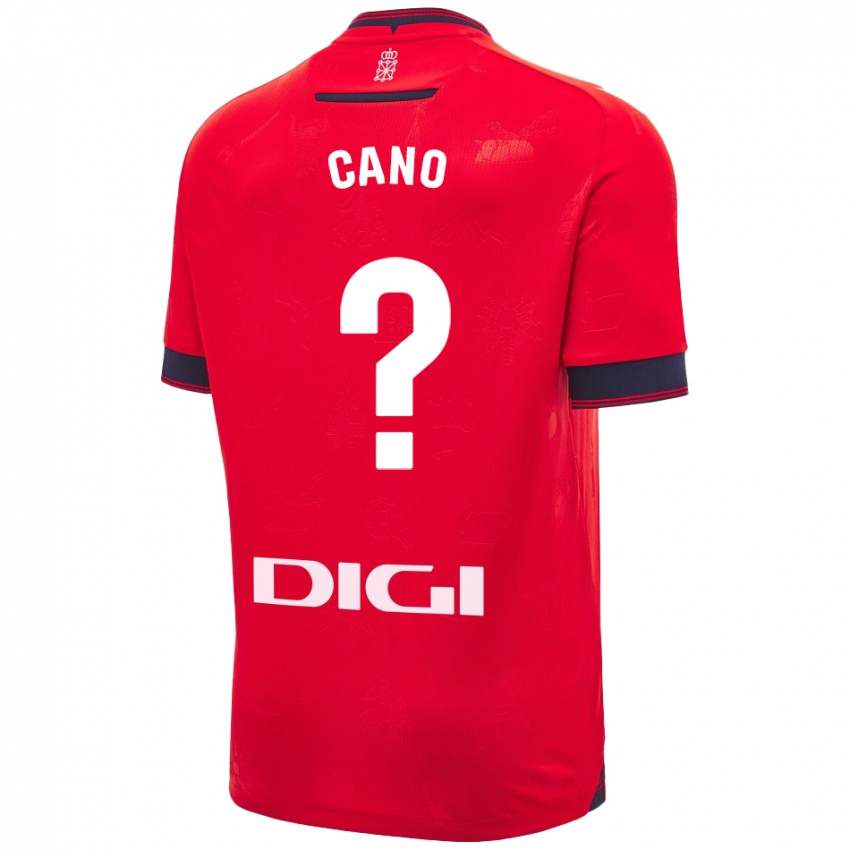 Niño Camiseta Javi Caño #0 Rojo Blanco 1ª Equipación 2024/25 La Camisa