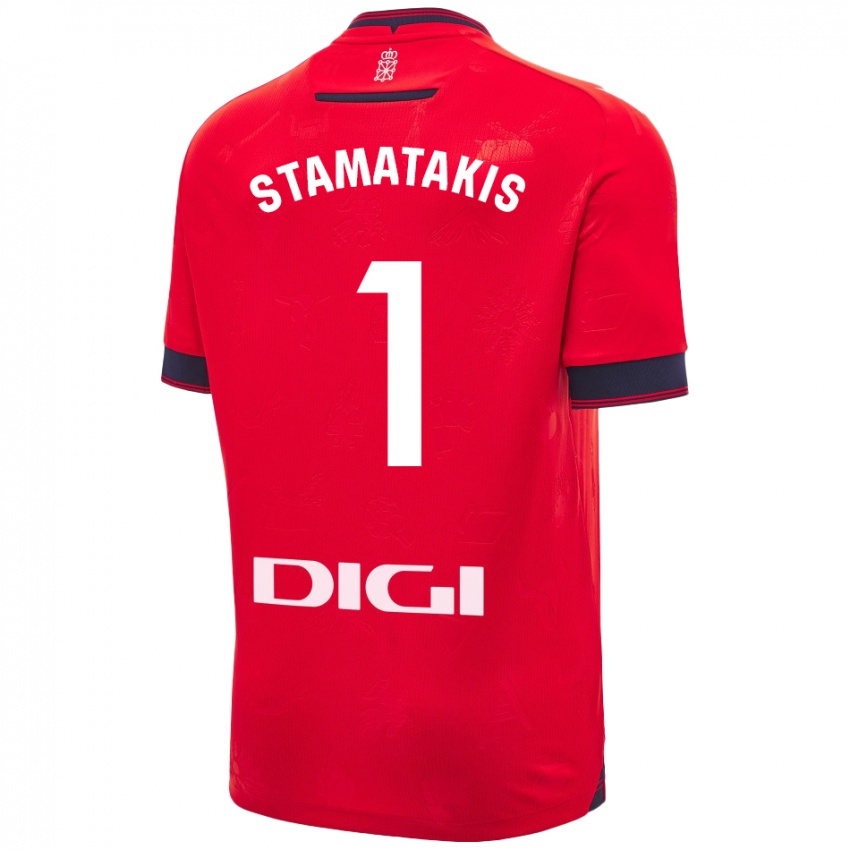 Niño Camiseta Dimitrios Stamatakis #1 Rojo Blanco 1ª Equipación 2024/25 La Camisa